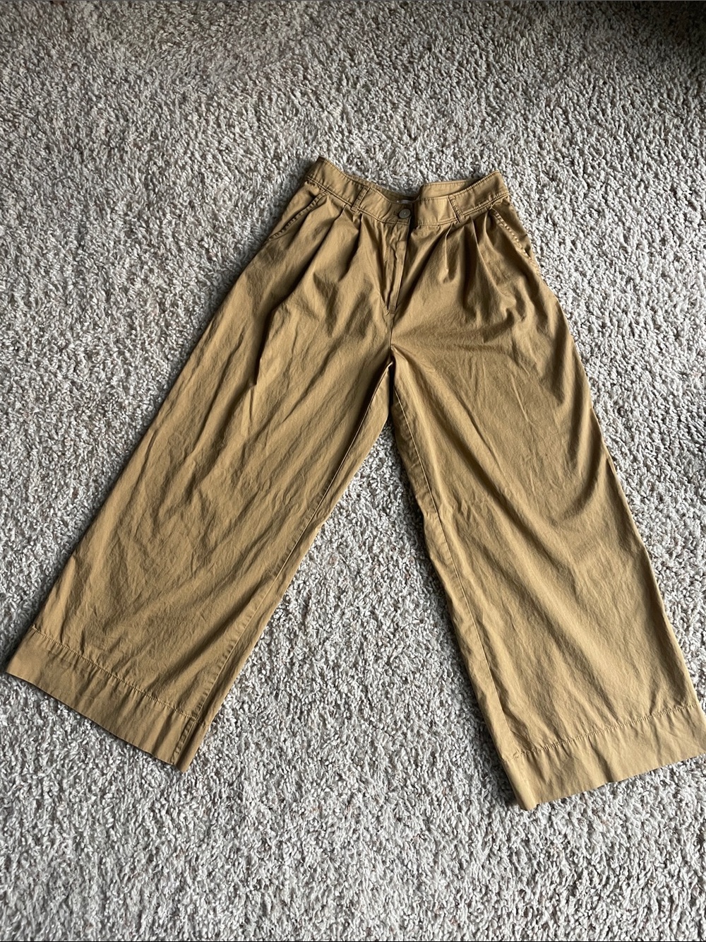 Women’s Loft Wide-Leg Chino Pants in Tan